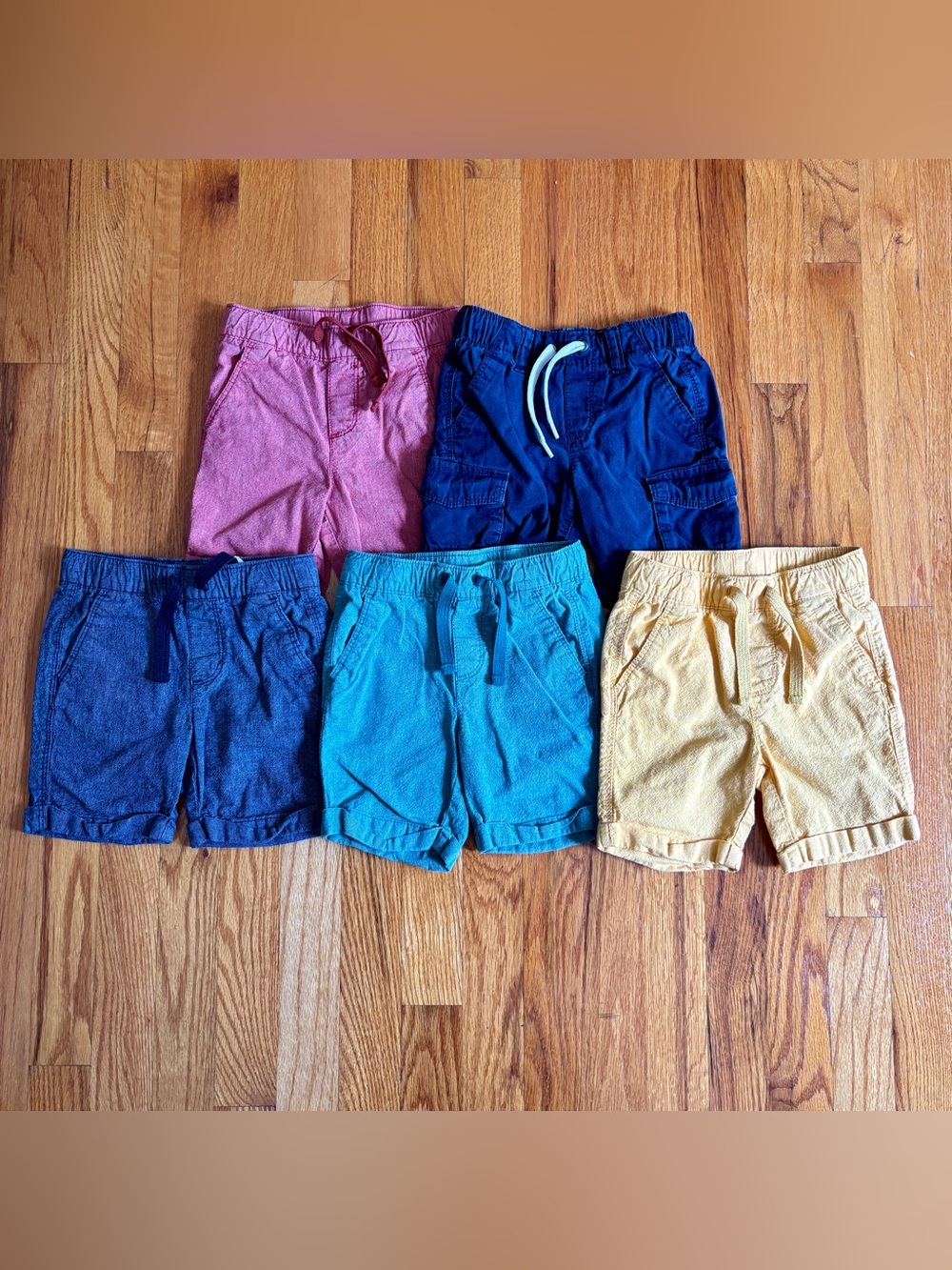 (5 Piece) Baby Boys Old Navy Shorts Lot Size 3T Blue Red Yellow Green Bundle